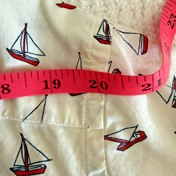 J CREW Men's Button Down Short Sleeve White Nautical Shirt Size XL Vacation - Picture 10 of 10